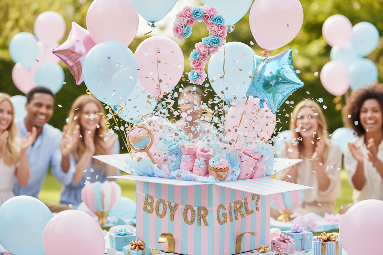 Gender Reveal Party Geschenkboxen