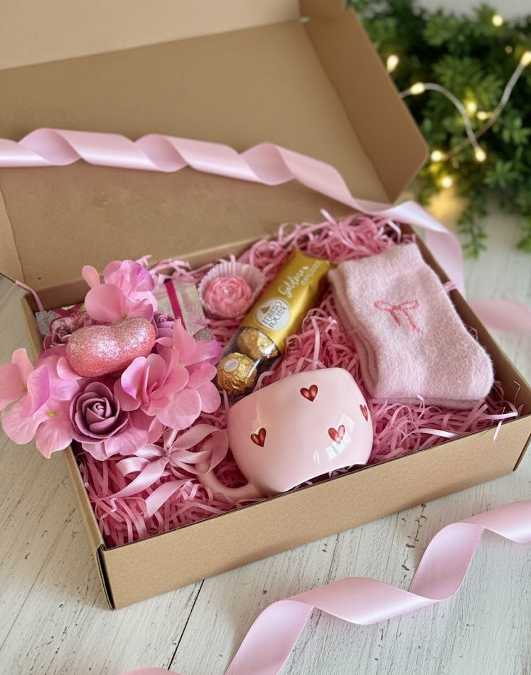 Romantische Rosa Geschenkbox - Luxus Überraschung