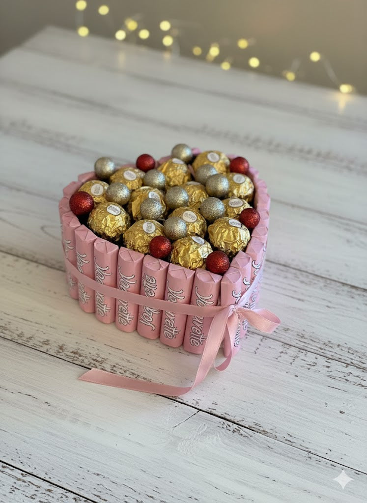 Herz-Torte mit Gold & Rot Pralinen